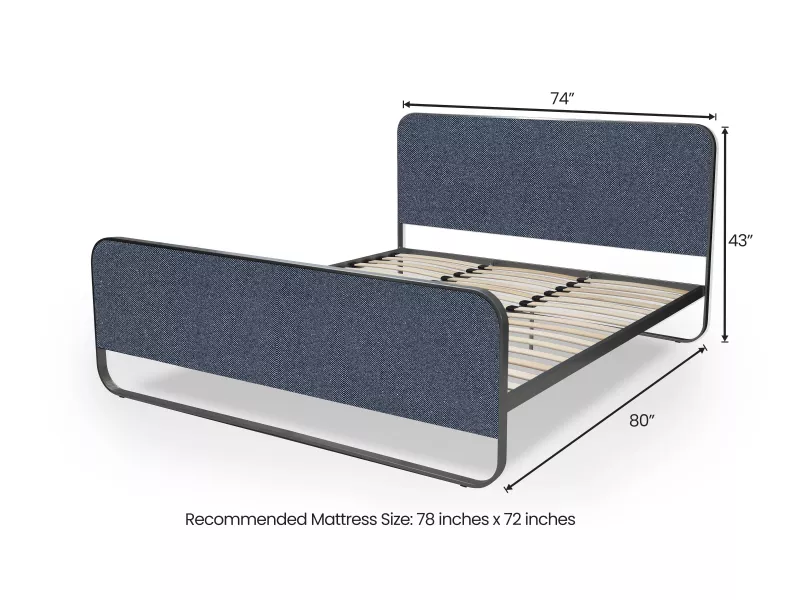 Chloe King Size Double Bed in Grey Color